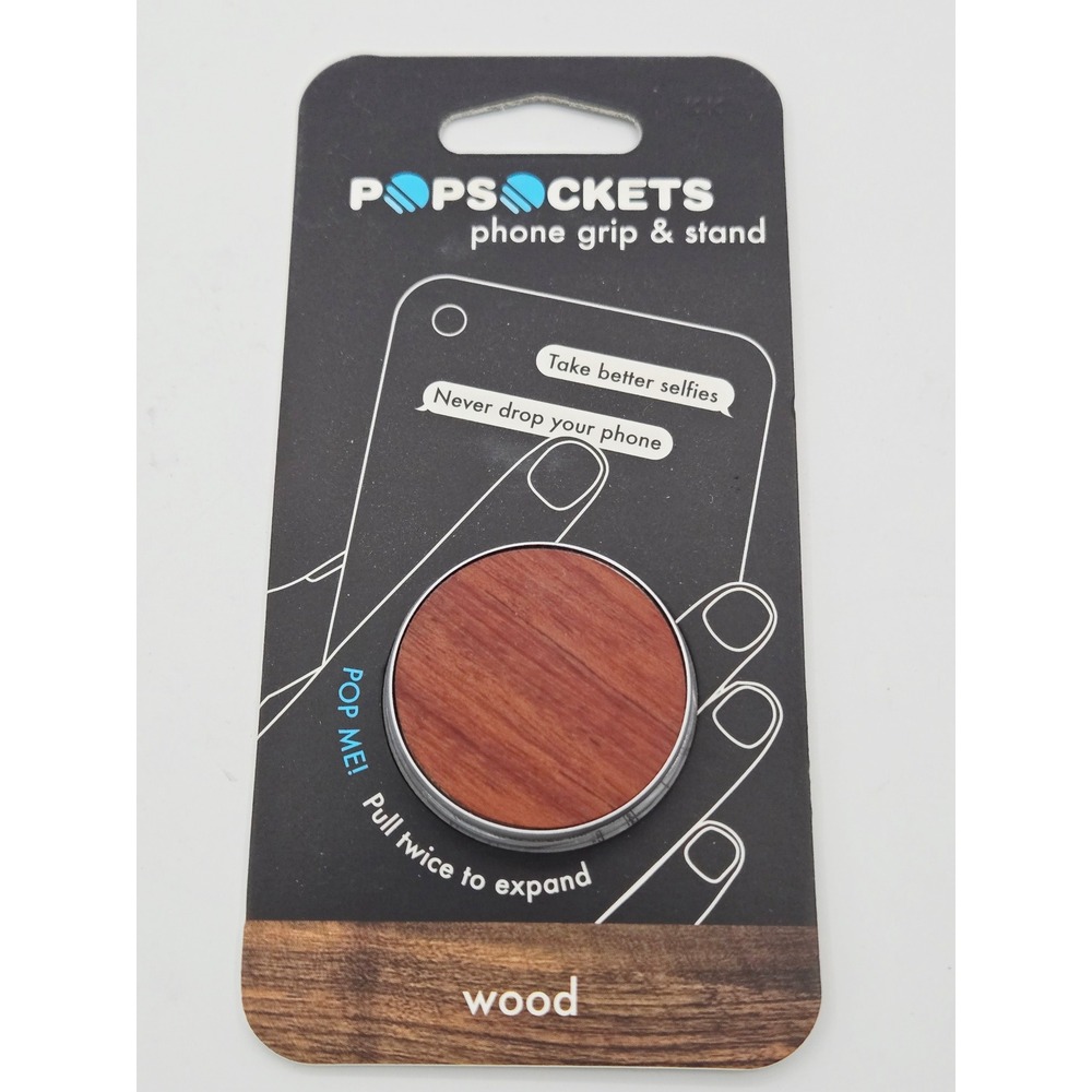 PopSockets Phone Grip and Stand Rosewood Wood Grain Brown 101510 NEW